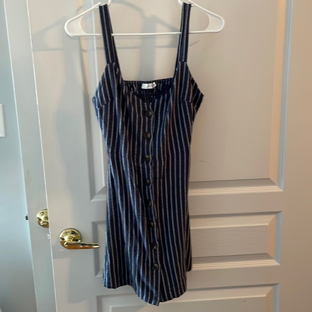 Lush blue/white striped dress